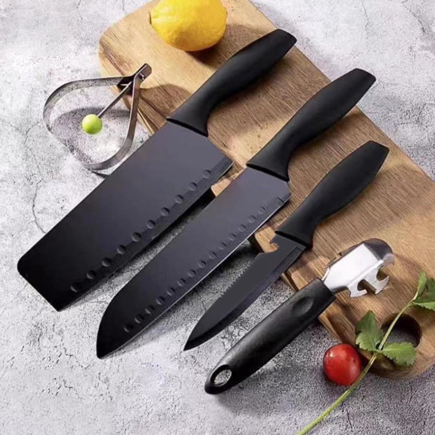 5910 5-Piece Forged Kitchen Chef Cutlery Stainless Steel Knife Set, Chopping Knife, Chef Knife, Utility Knife, Butcher Knife (5pc) DeoDap