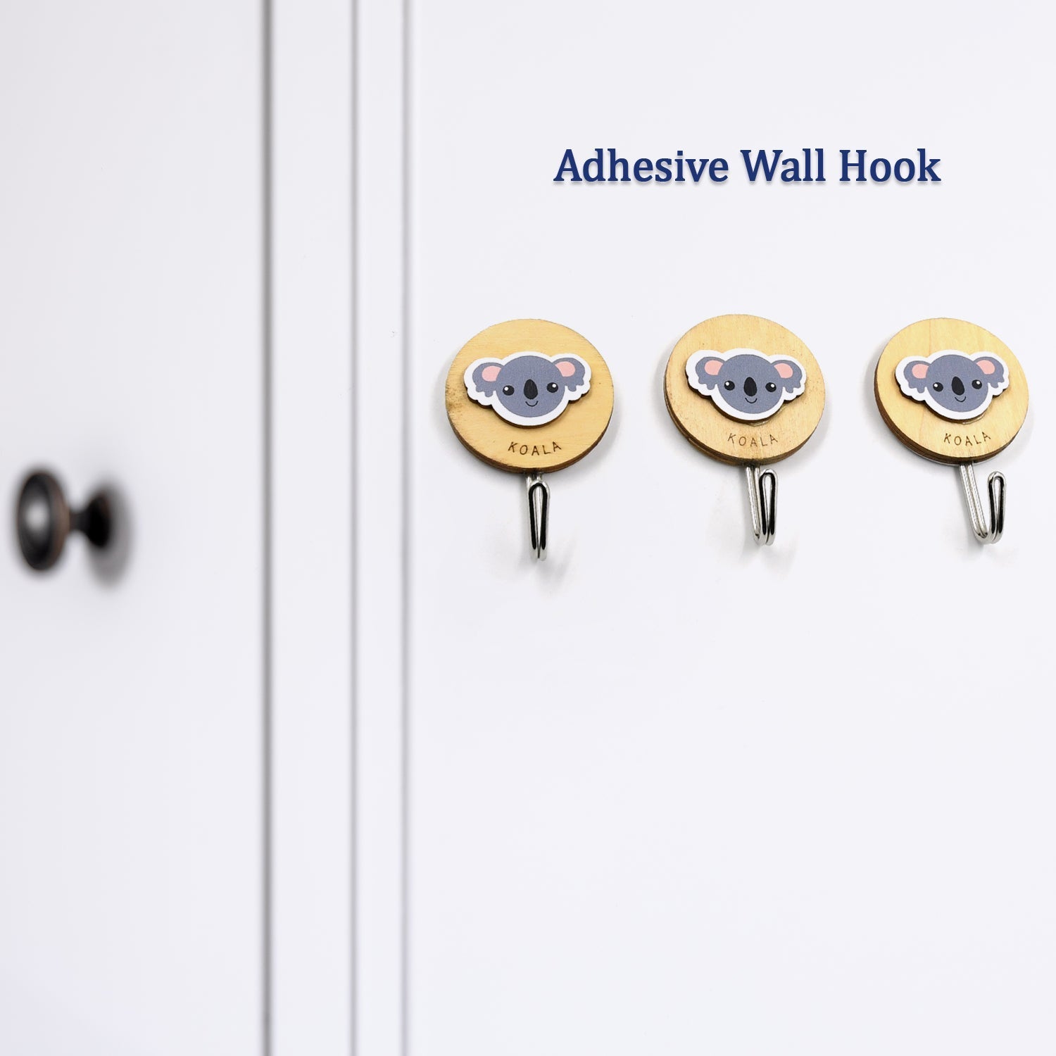 4582 Self Adhesive Hooks Cartoon Self Adhesive Hooks Wall Door Sticky Hanger Hooks (3pc). DeoDap