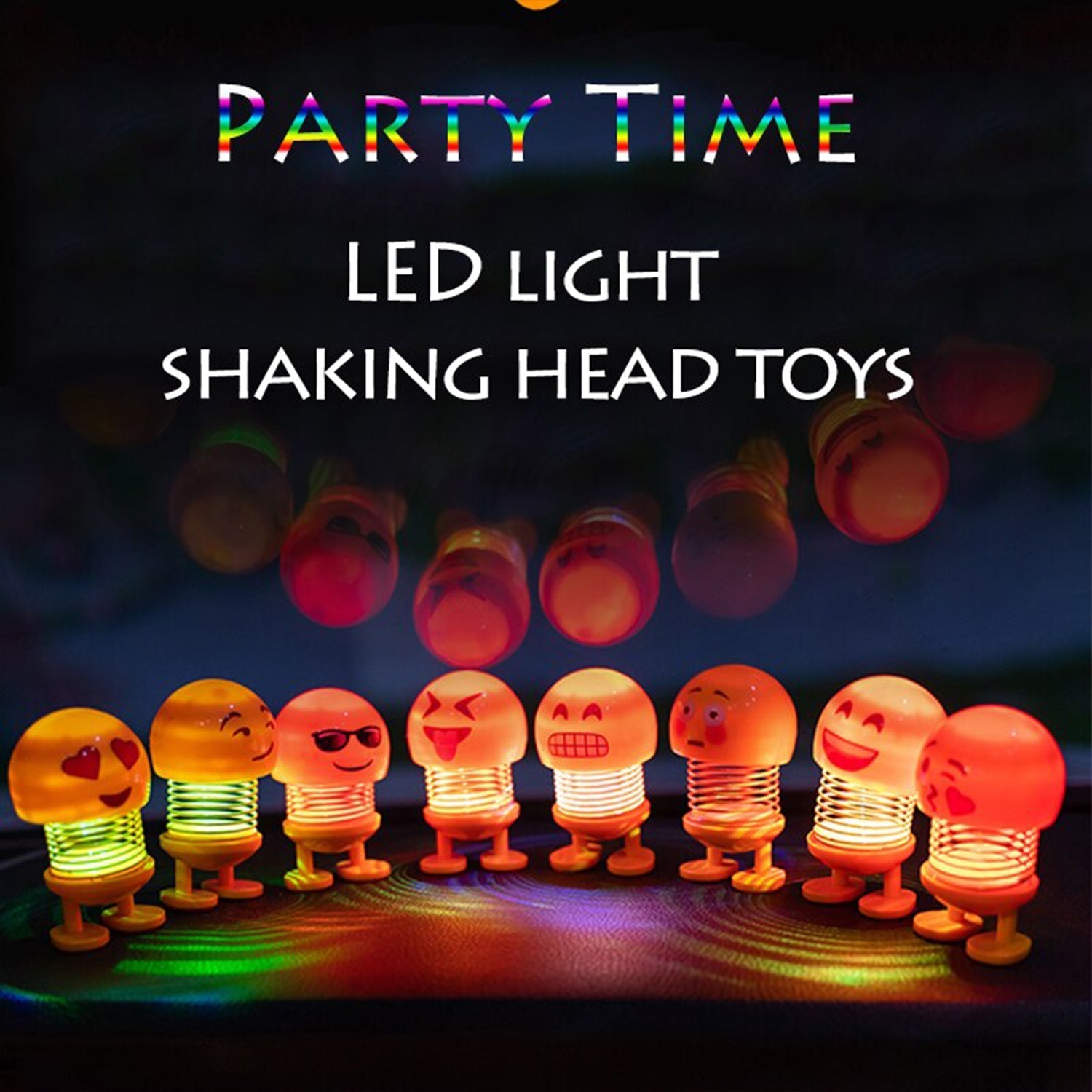 4714  Emoji Shake Car Dashboard Doll Dance for Car interior Decoration With LED Light DeoDap