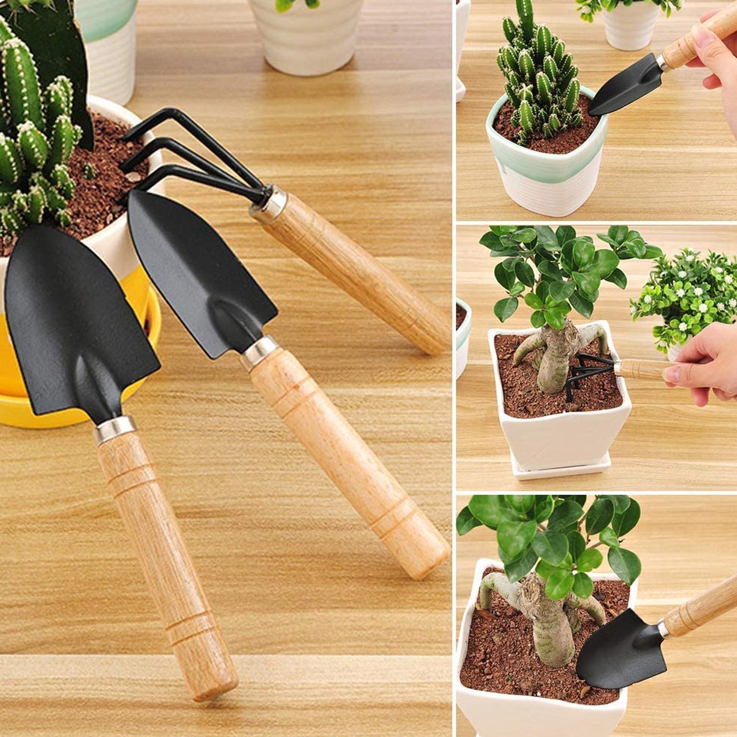 0541 Small sized Hand Cultivator, Small Trowel, Garden Fork (Set of 3) DeoDap