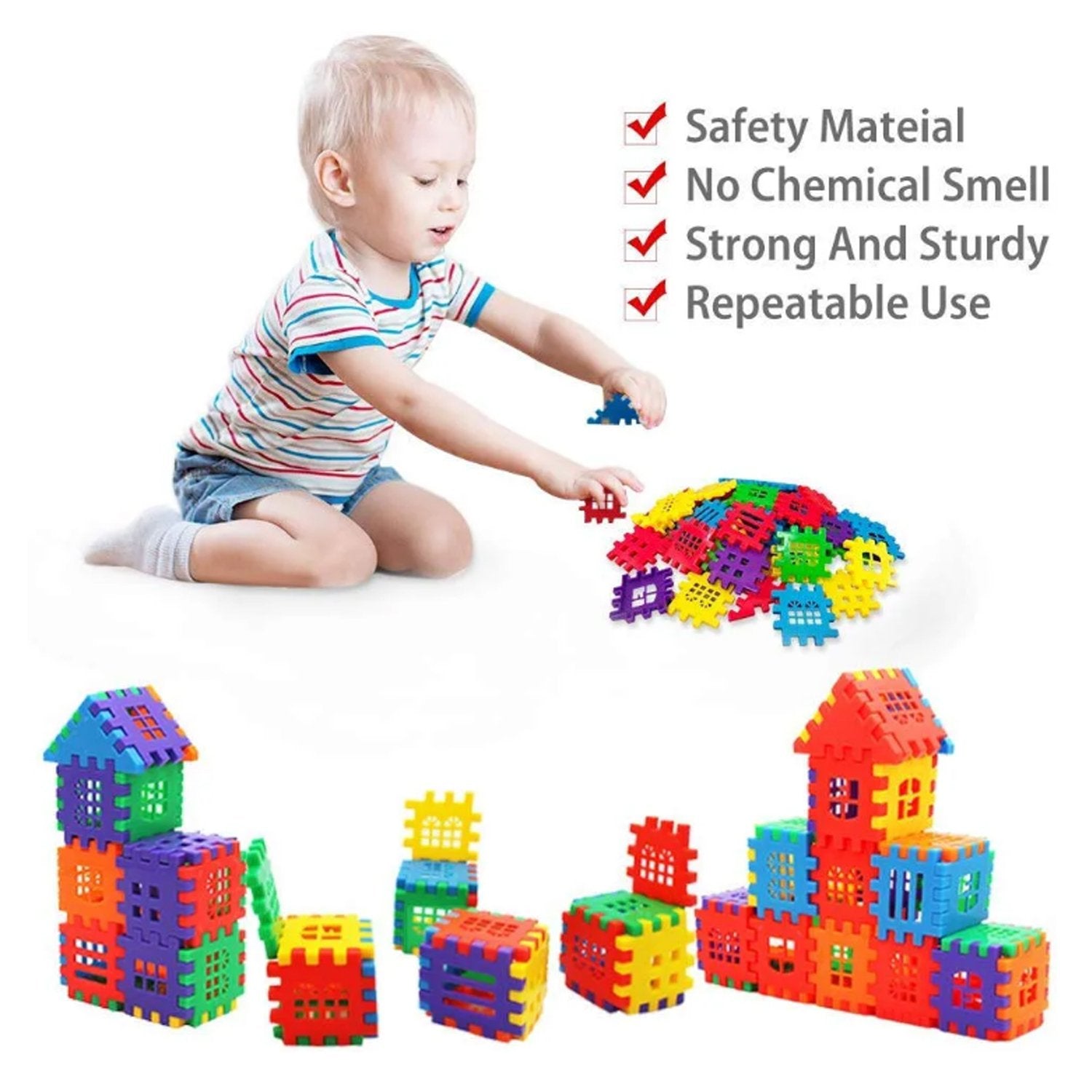 3911 200 Pc House Blocks Toy used in all kinds of household and official places specially for kids and children for their playing and enjoying purposes. DeoDap