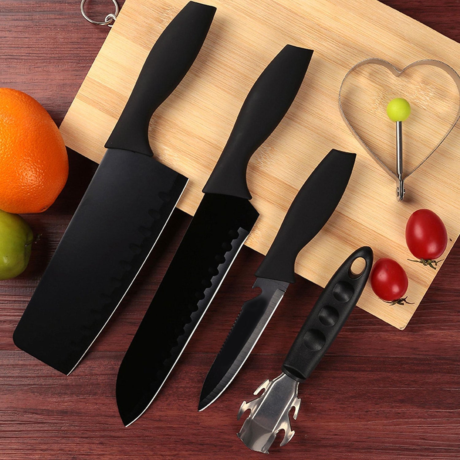5911 Kitchen Chef Cutlery Stainless Steel Knife Set, Chopping Knife, Chef Knife, Utility Knife, Butcher Knife (Pack of 5pc). DeoDap