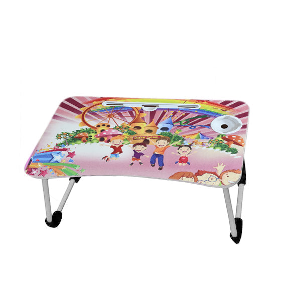 7717 FOLDABLE BED STUDY TABLE PORTABLE MULTIFUNCTION LAPTOP TABLE LAPDESK FOR CHILDREN BED FOLDABLE TABLE WORK OFFICE HOME WITH TABLET SLOT & CUP HOLDER