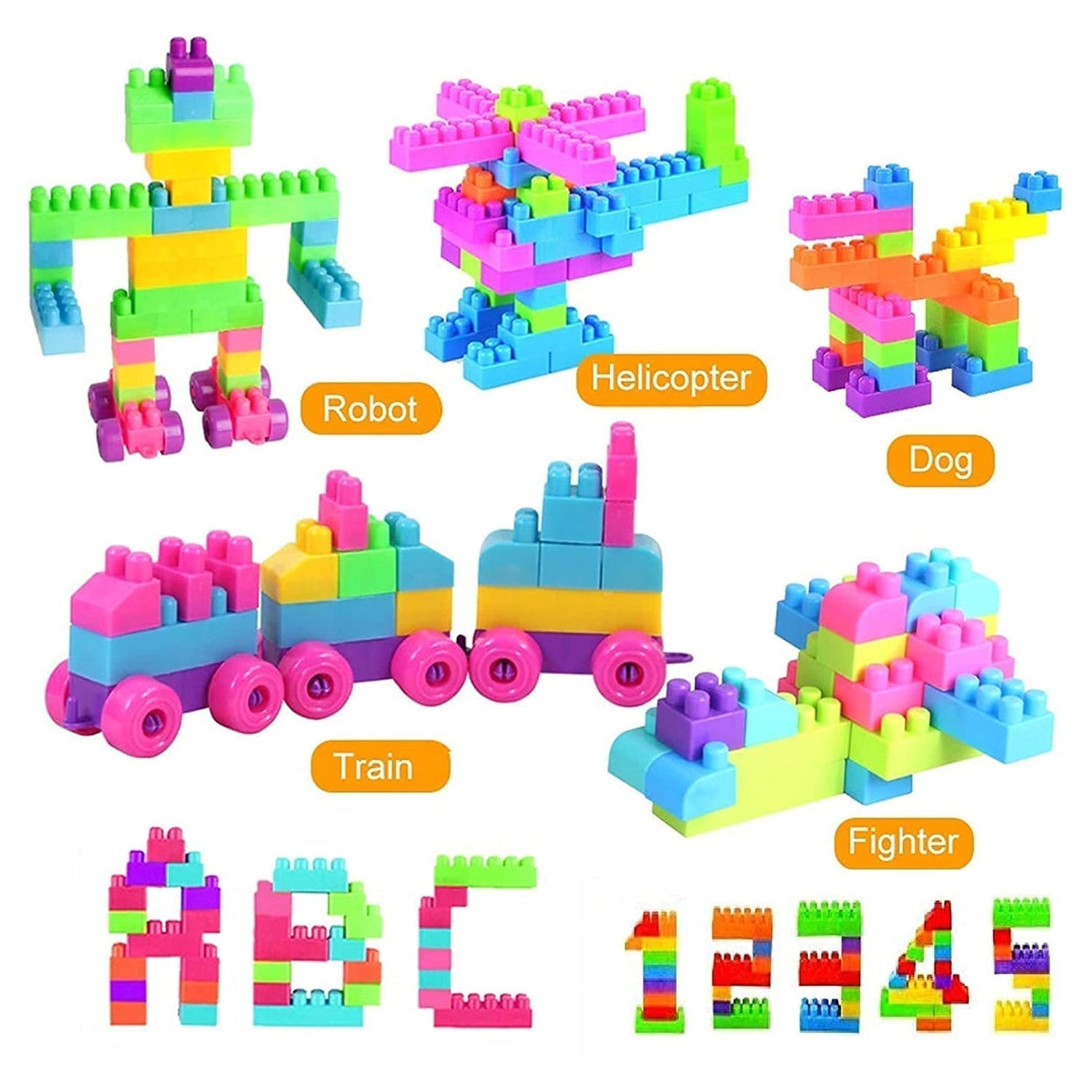 8077 60pc Building Blocks Early Learning Educational Toy for Kids DeoDap