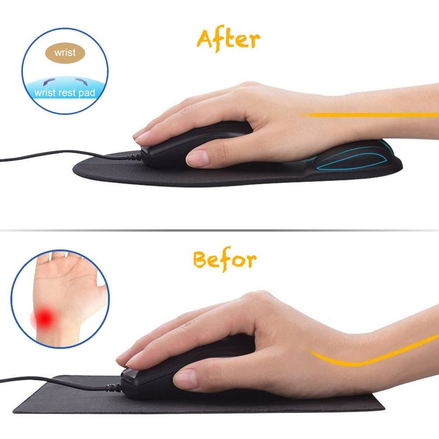 6176 Comfortable Silicone Mouse Pad with Jel Mouse Pad For All type Multiuse Mouse Pad DeoDap