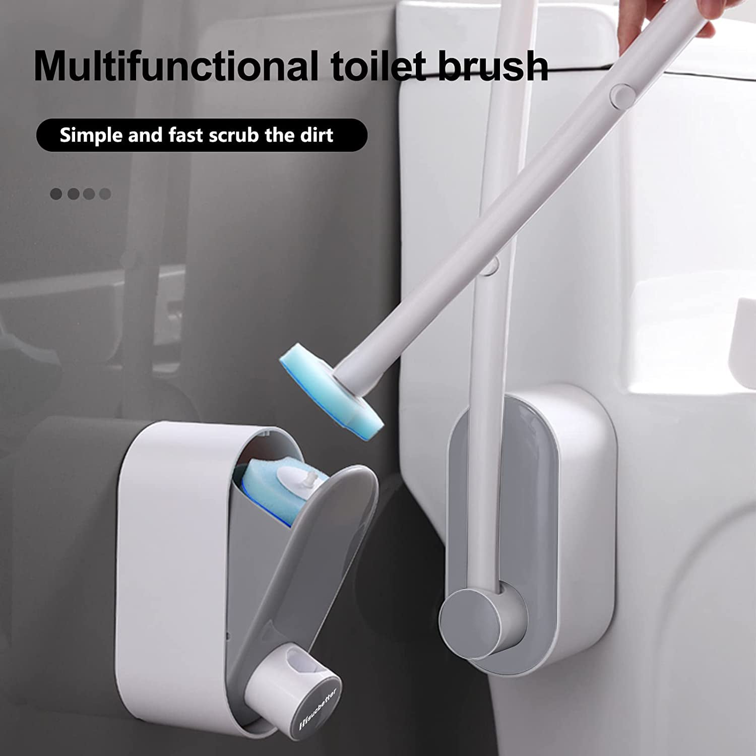 4073 Disposable Toilet Brush Set with 8 Toilet Wand Sponge Refills. Toilet Bowl Brush for Bathroom DeoDap