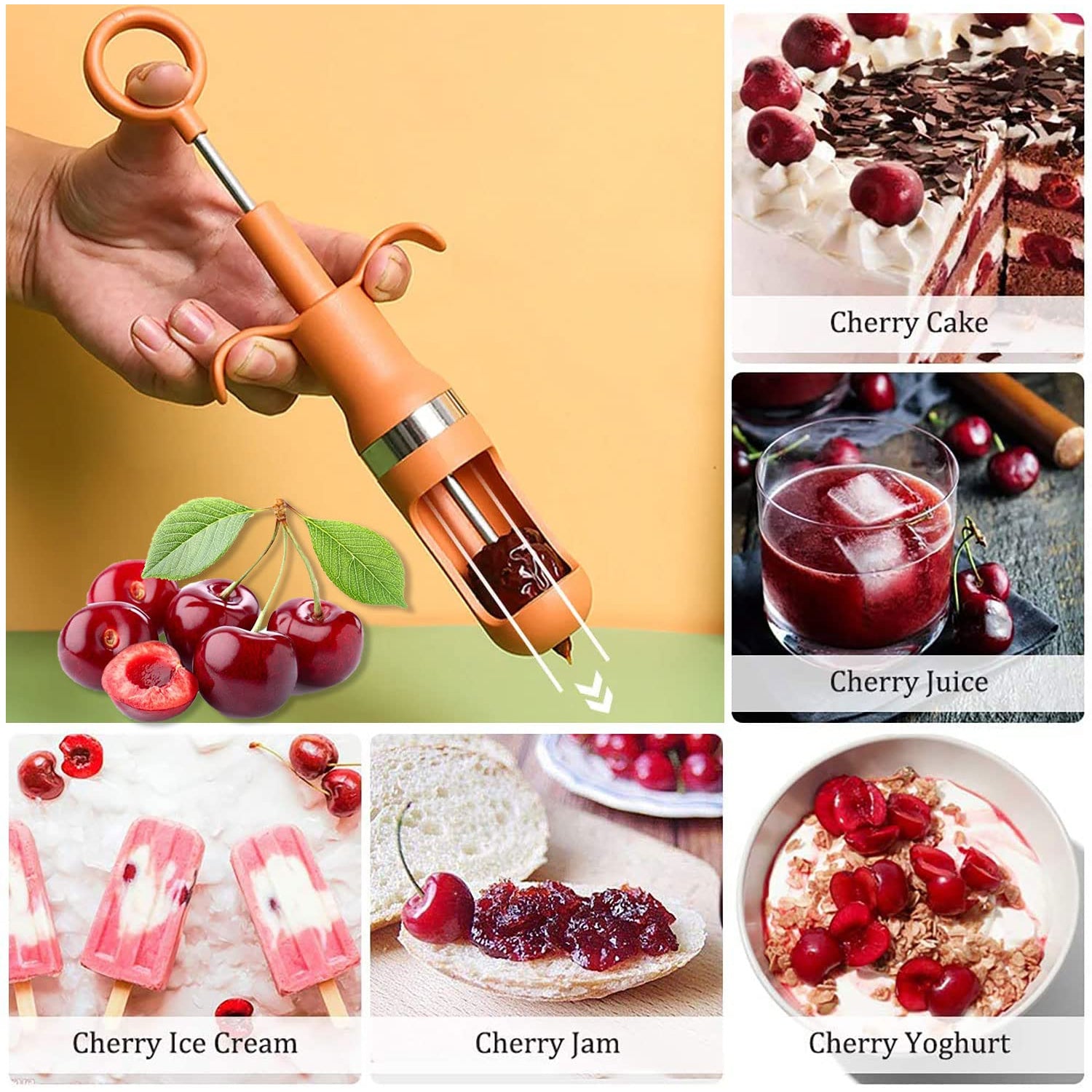 2508 Cherry Pitter Tool, One Hand Operation Cherry Corer Pitter Remover Tool Best, Cherry Pit Kitchen Tools for Cherries Jam Quick Removal Fruit Stones (1pc). DeoDap