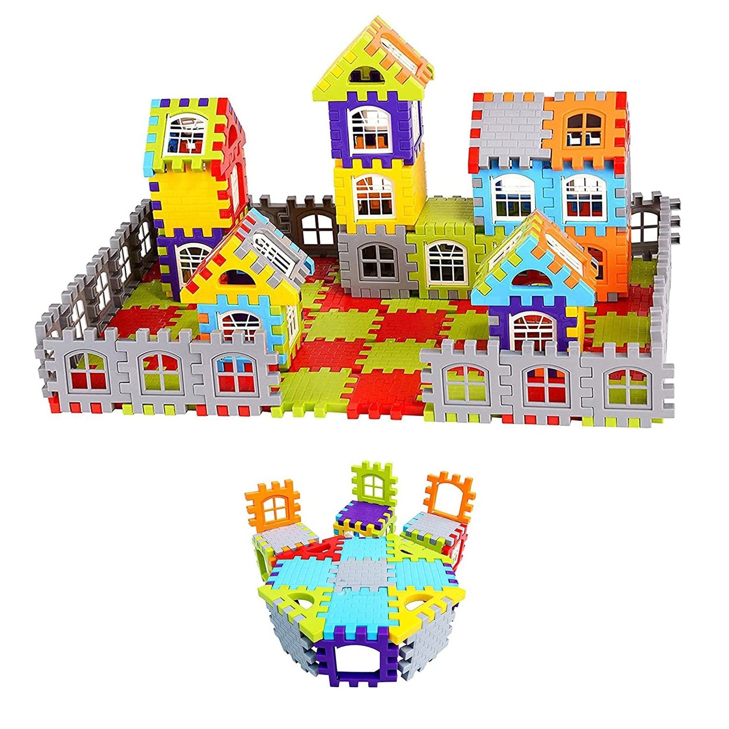 3910 72 Pc House Blocks Toy used in all kinds of household and official places specially for kids and children for their playing and enjoying purposes. DeoDap