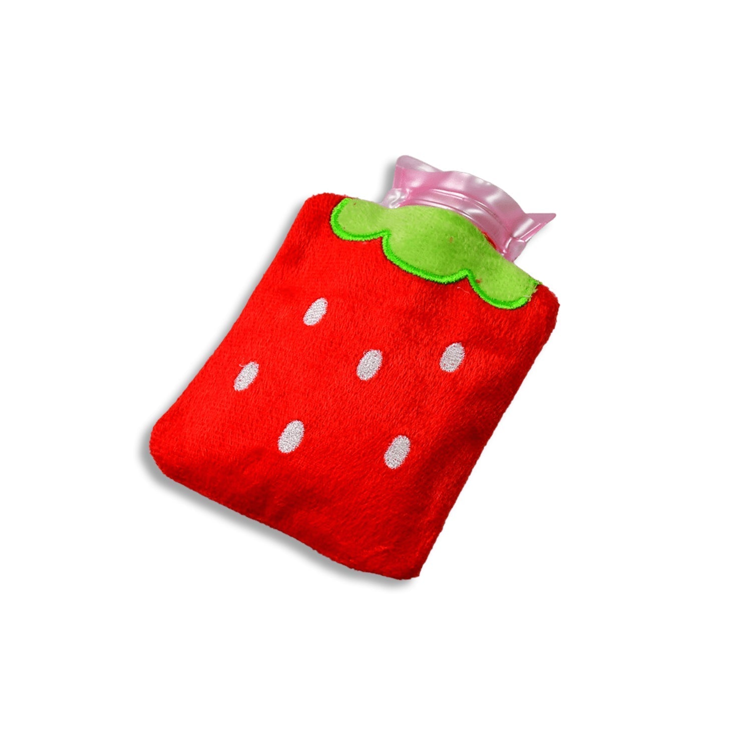 6516 Strawberry small Hot Water Bag with Cover for Pain Relief, Neck, Shoulder Pain and Hand, Feet Warmer, Menstrual Cramps. DeoDap