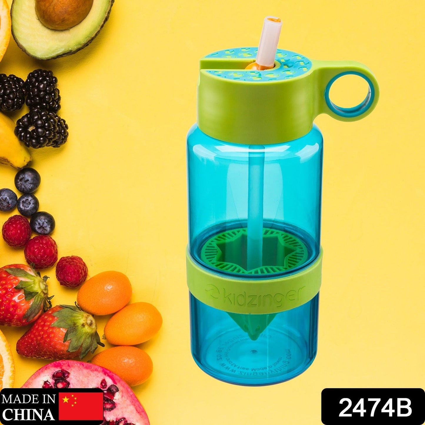2474b Sports Duo Citrus Kid Zinger Juice Water Bottle with Juice Maker Infuser Bottle (630ml)