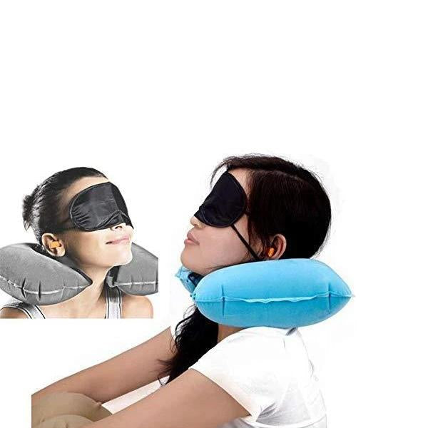 505 -3-in-1 Air Travel Kit with Pillow, Ear Buds & Eye Mask  WITH BZ LOGO