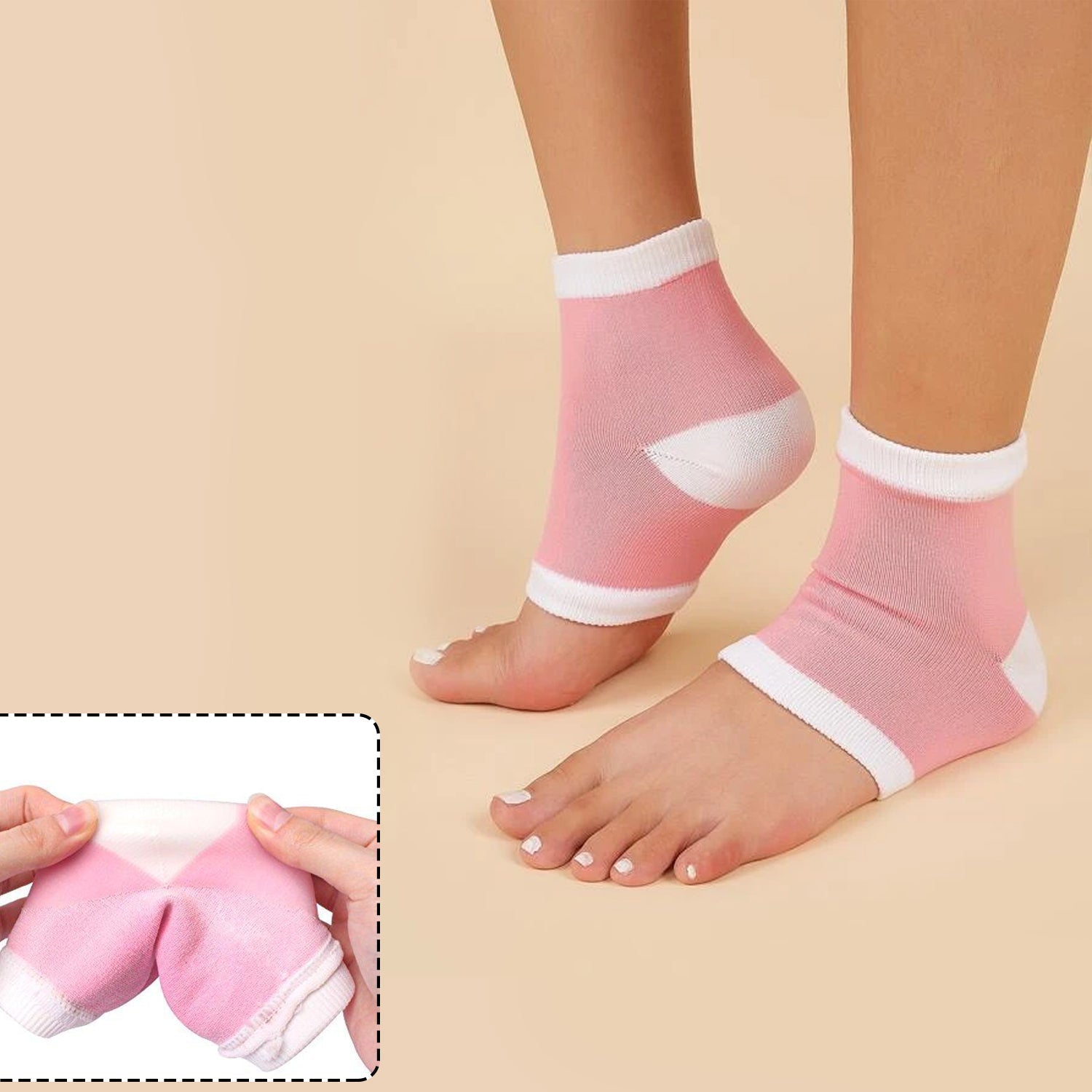 6627 Open Toe Socks for Dry Hard Cracked Skin Moisturizing While You Sleep. DeoDap