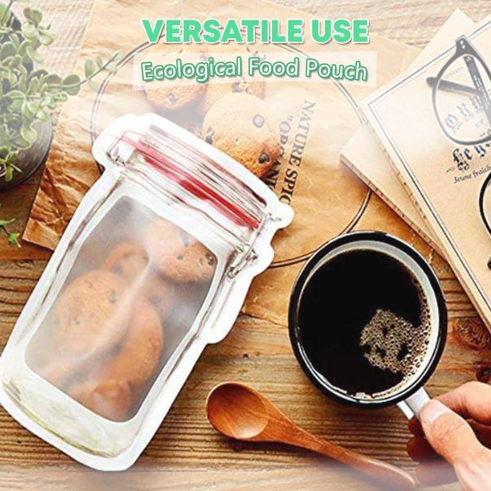 0855 Plastics Transparent Jar Shaped Stand-up Pouch With Zipper DeoDap