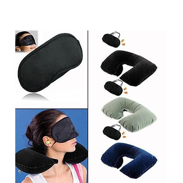 505 -3-in-1 Air Travel Kit with Pillow, Ear Buds & Eye Mask  WITH BZ LOGO