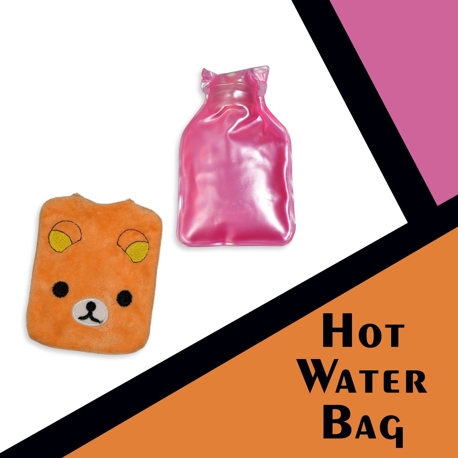 6503 Orange Panda small Hot Water Bag with Cover for Pain Relief, Neck, Shoulder Pain and Hand, Feet Warmer, Menstrual Cramps. DeoDap