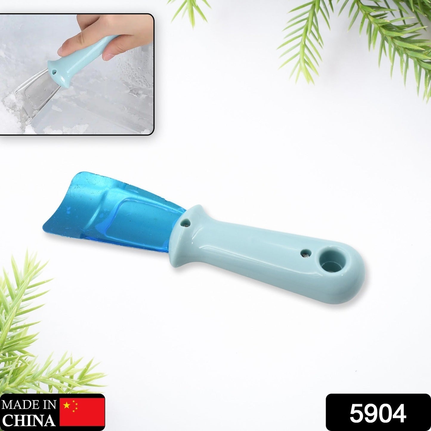 5904 ice Remover Scoop, Non Slip Ergonomic Design Compact Size Freezer Shovel Anti Rust for Refrigerator (1Pc)