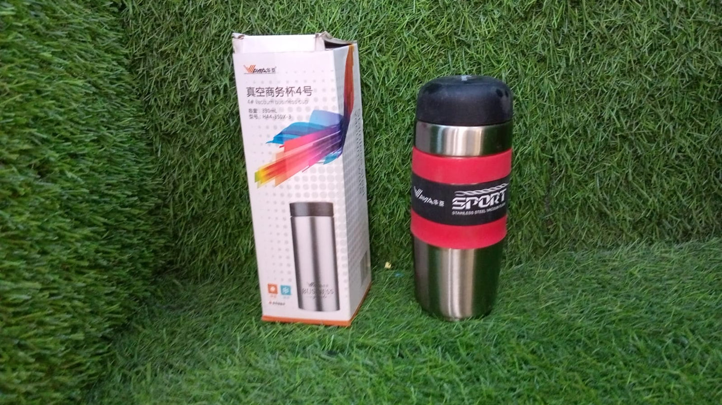 6846 Steel Travel Mug / Tumbler / Cup, Double Walled With Rubber Grip 500ml.