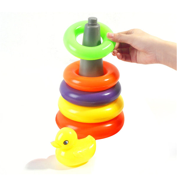 4626 Plastic Baby Kids Teddy Stacking Ring Jumbo Stack Up Educational Toy DeoDap