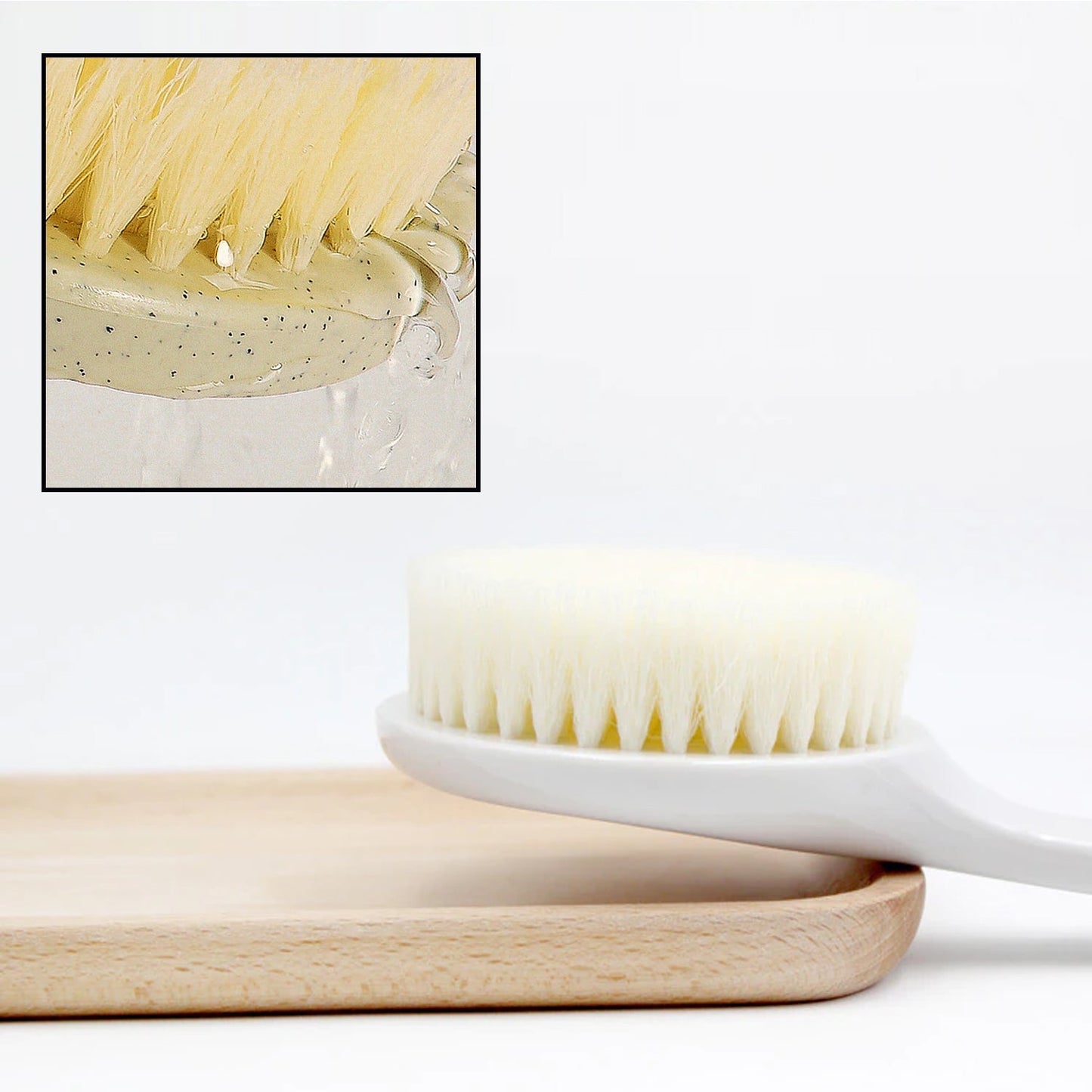 6197 Body Brush Long Handle Dry Brush Soft Bristle Bath Brush Back Scrub Exfoliating Massage. DeoDap