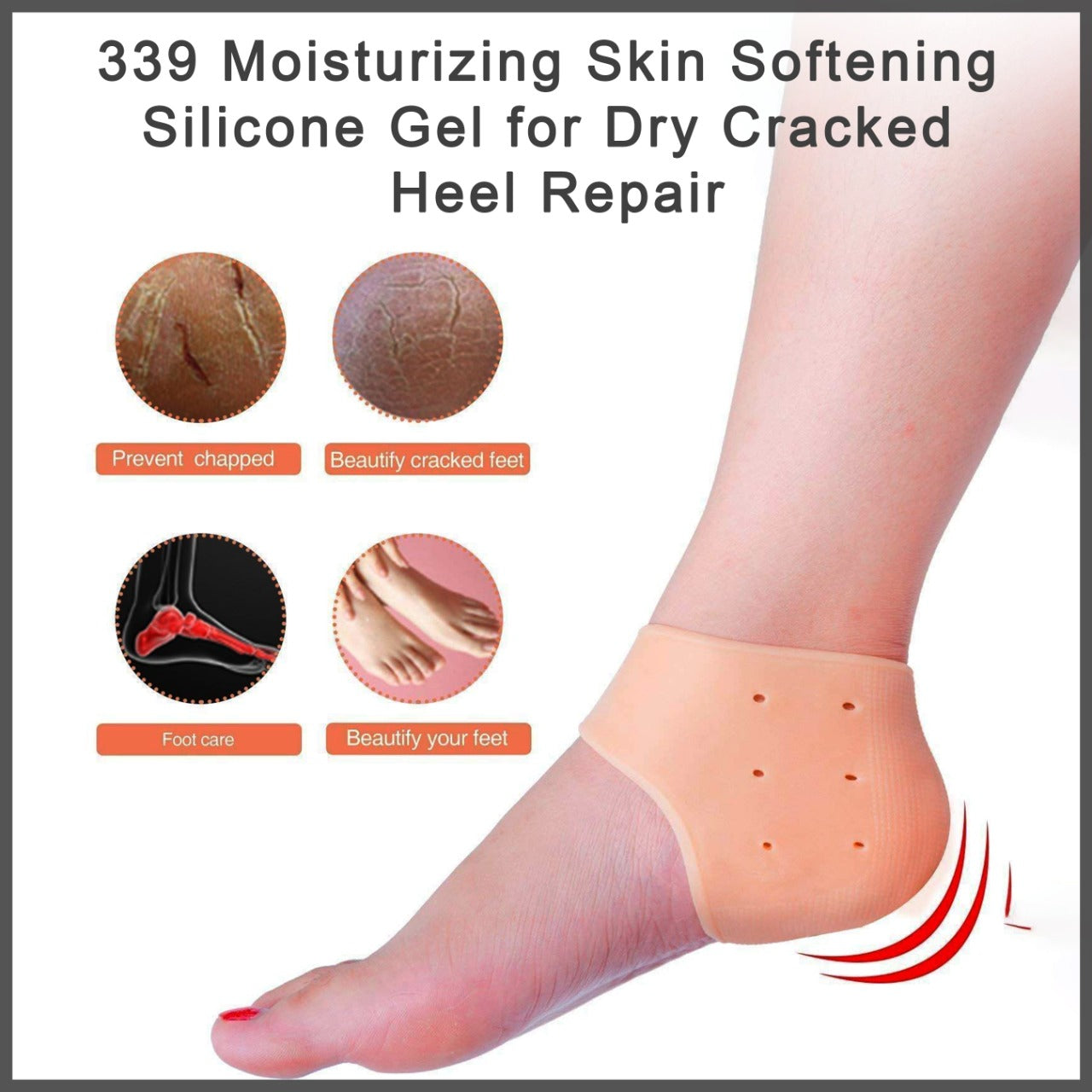 339 Moisturizing Skin Softening Silicone Gel for Dry Cracked Heel Repair (Multicolour) 