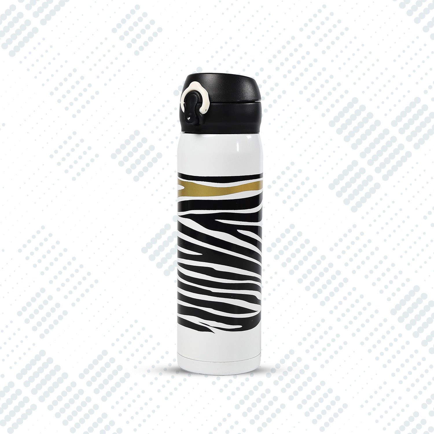 6797 Zebra Pattern Water Bottle High Quality Vacuum Bottle Detachable for Driving for Reading for Daily Life for Cycling for Gym DeoDap